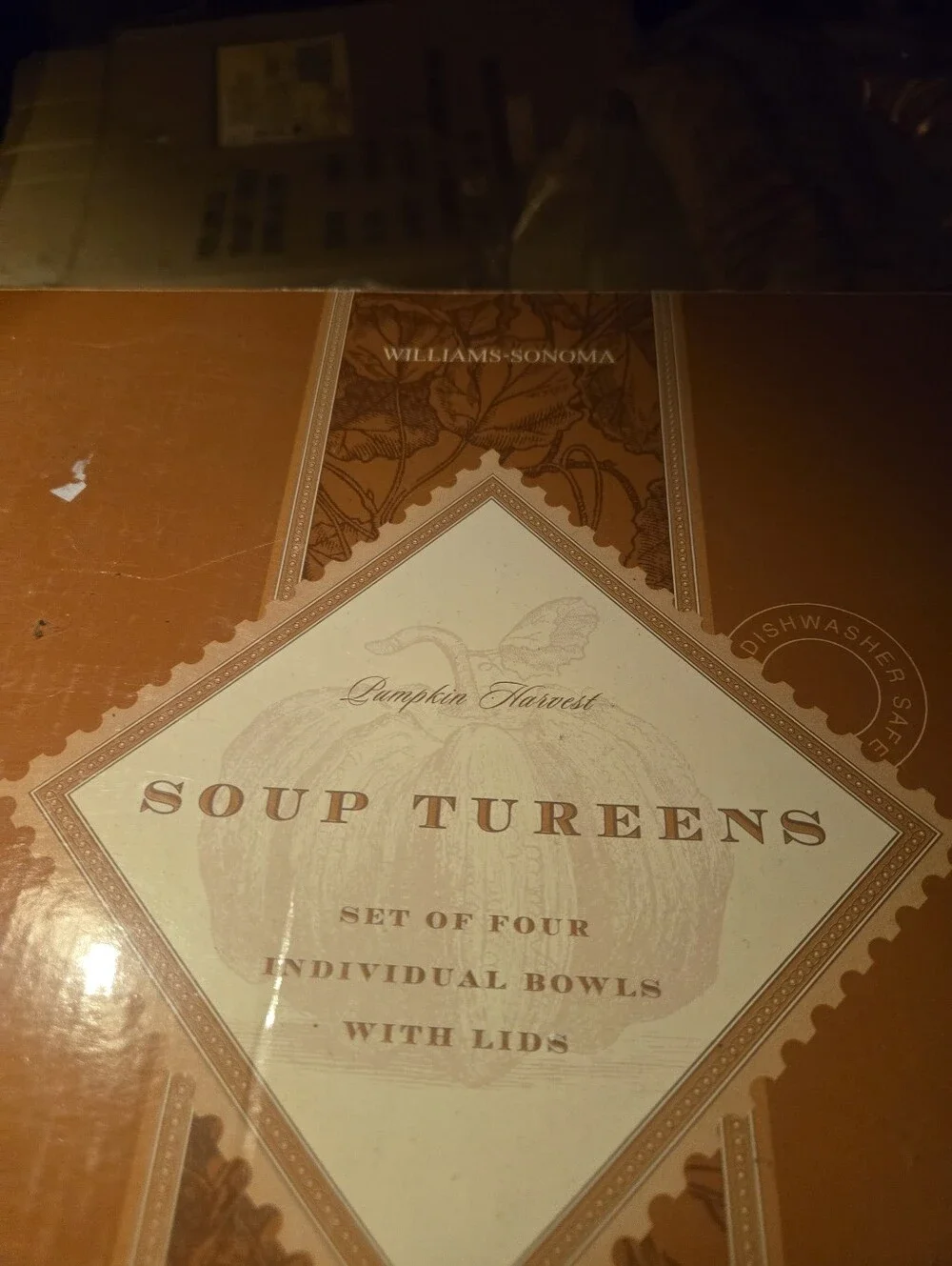 Williams Sonoma Pumpkin Harvest Soup Tureens - Orange and Cream